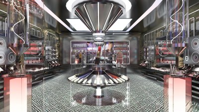 现代科技金属感彩妆店3D模型下载